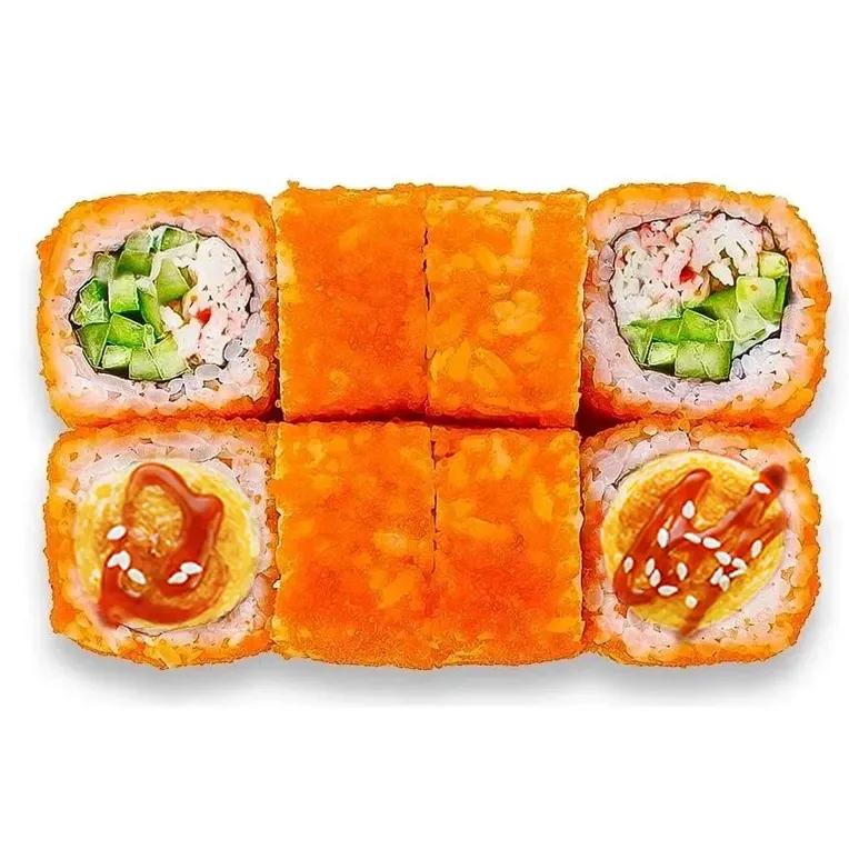 Калифорния с крабом запеченная